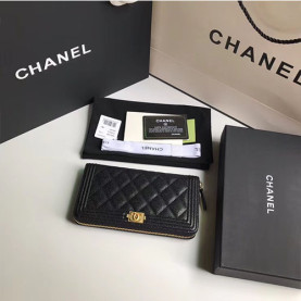 CHANEL 샤넬 보이 지퍼 장지갑 A80288-3