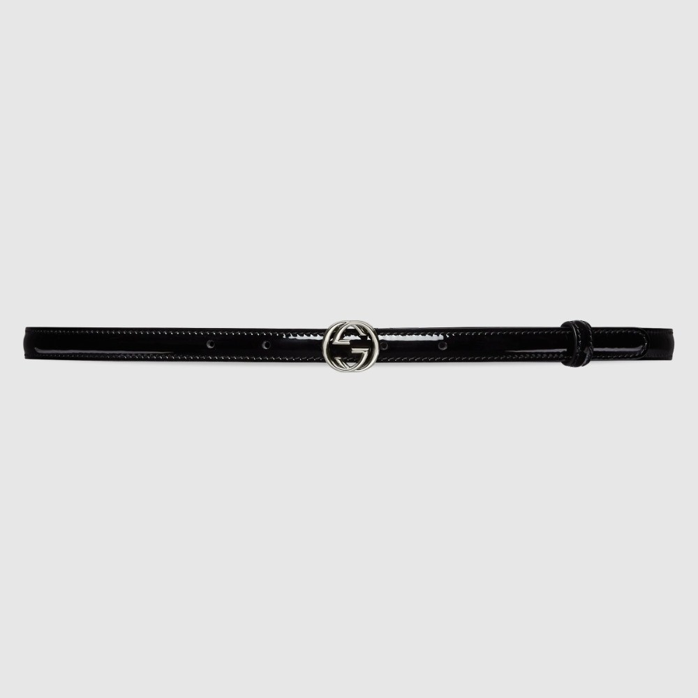 GUCCI 구찌 씬 페이턴트 더블 G 벨트 772119 (12mm) 2COLOR