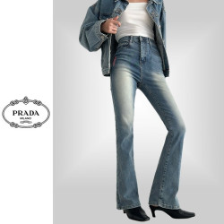 PRADA 프라다 히든밴딩 세미 부츠컷 청바지