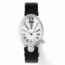 BREGUET 브레게 퀸 오브 나폴리 화이트골드 다이아 베젤 실크/레더 스트랩 V2버전 8928BB/51/944/DD0D