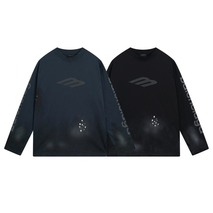 BALENCIAGA 발렌시아가 23159 3B 스텐실 구제 워싱 롱 슬리브
