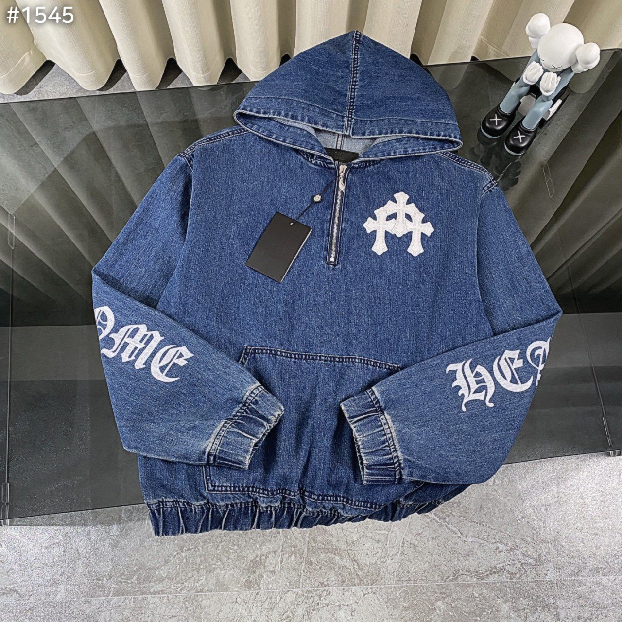 CHROME HEARTS 크롬하츠 트리플화이트 패치 데님 아노락 후드