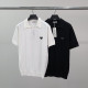 PRADA 프라다 로고와펜 오픈카라 반팔 카라 니트