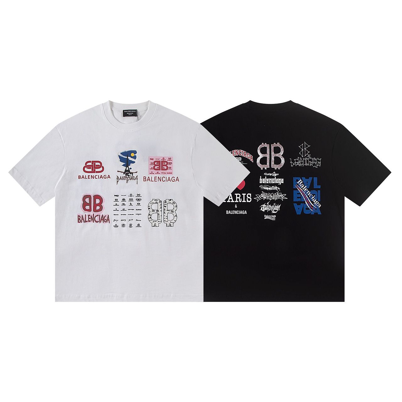 BALENCIAGA 발렌시아가 6577 멀티 아이콘 로고 반팔