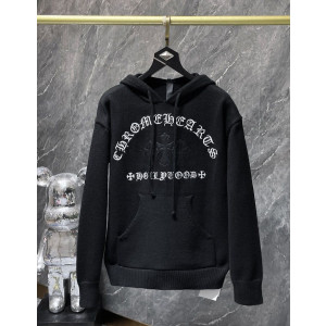 CHROME HEARTS 크롬하츠 7036 레터링 세메터리 크로스 후드 니트
