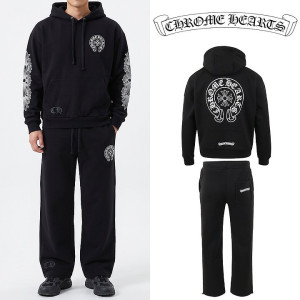 CHROME HEARTS 크롬하츠 홀스슈 프린팅 후드 오버핏 셋업