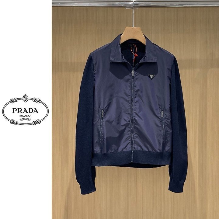 PRADA 프라다 리나일론 디테일 스웨트 재킷